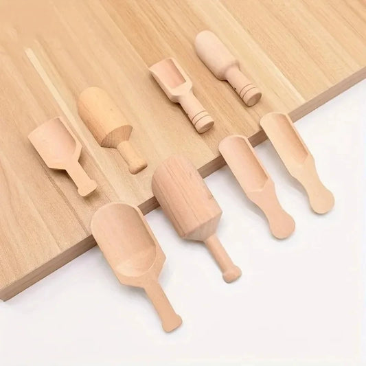 Mini Wooden Scoops - Versatile Small Spoons for Kitchen & Bath