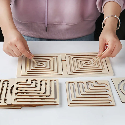 Montessori Wooden Left Right Brain Puzzle To