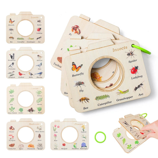 Montessori Wooden Cognitive Puzzle Book Toy for Babies & Kids