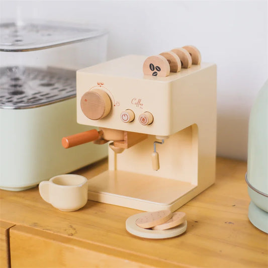 Montessori Coffee Machine Wooden Toy Set